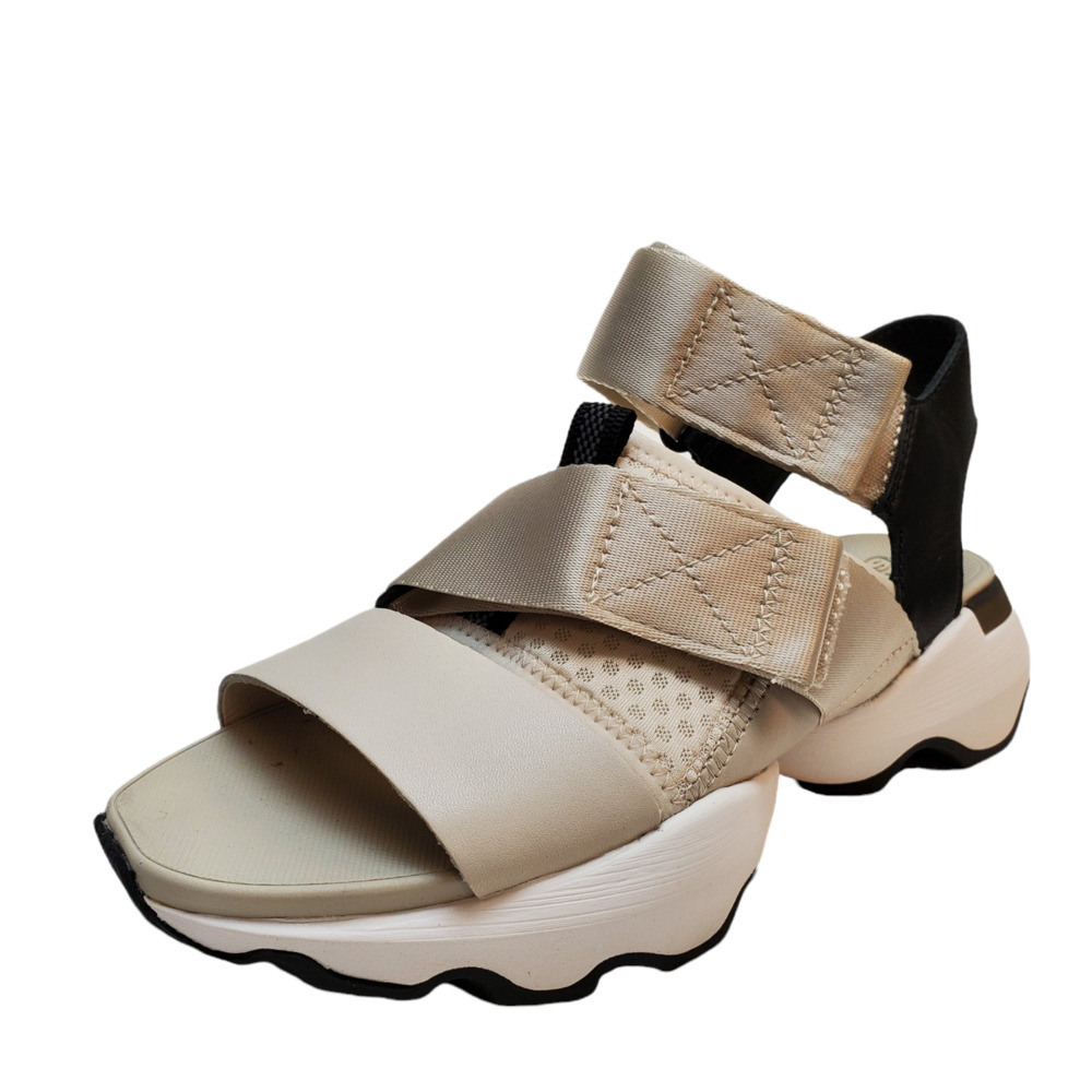 Sorel Womens Shoes Kinetic Impact Leather hook and loop Sandals 5M Fawn …